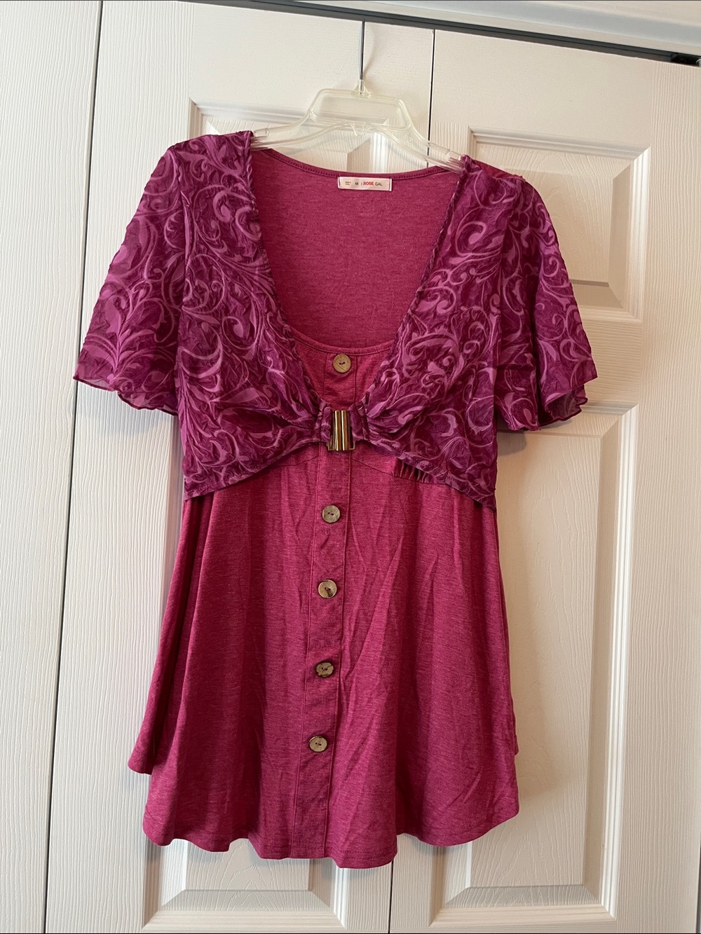 ROSE GAL Deep Pink Casual Knit Tee